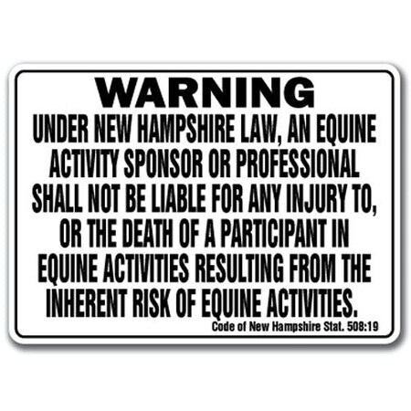 Signmission 14 in Height, 10 in Width, Plastic, 10" x 14", WS-New Hampshire Equine WS-New Hampshire Equine